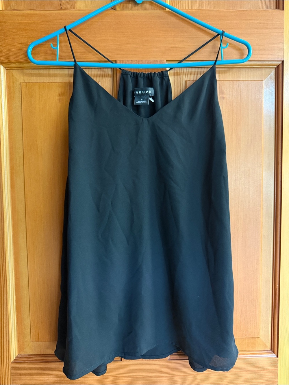 Trouve Black V-Neck Spaghetti Strap Cami